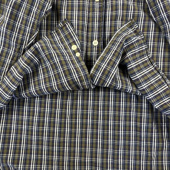 Y2K plaid L GAP shirt, vintage 2000s mens blue & green long sleeve button down - Picture 5 of 9